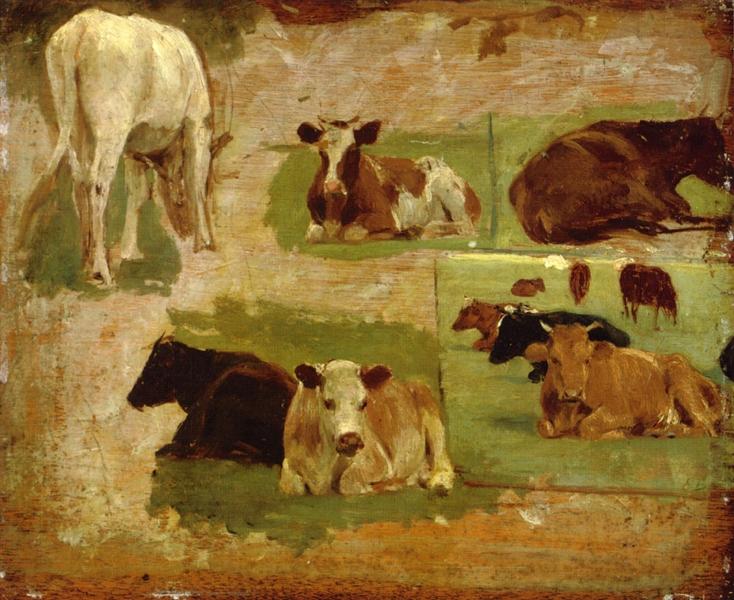 Study of Cows, c.1860 - Ежен Буден