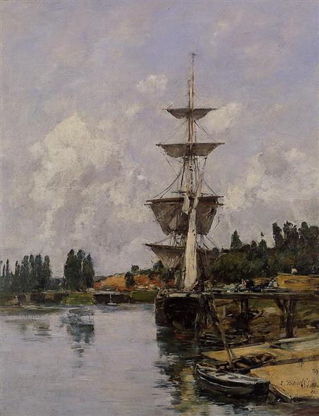 The Canal at Saint-Valery-sur-Somme, 1891 - Эжен Буден