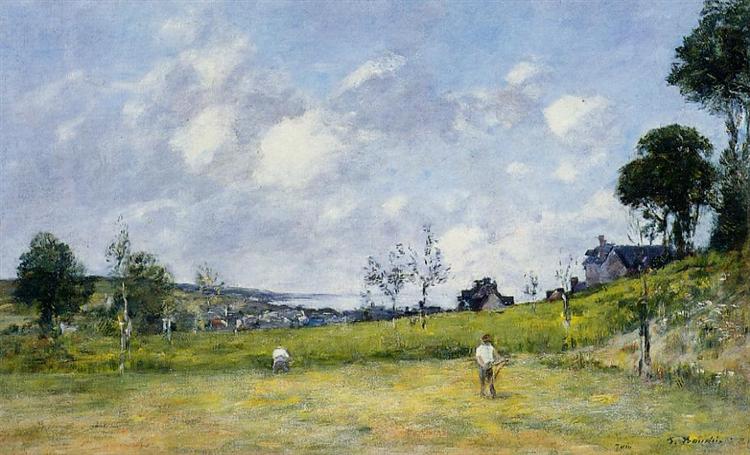 The Harvest near Trouville, 1878 - Эжен Буден