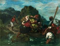 African Pirates Abducting a Young Woman - Eugene Delacroix