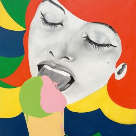 Evelyne Axell - female pop art artist - girl licking ice cream