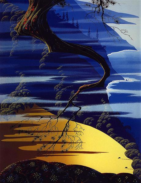 Sea, Cliff and Pine, 1988 - Eyvind Earle