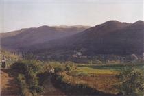 Mountain landscape with vineyard - Фердинанд Георг Вальдмюллер