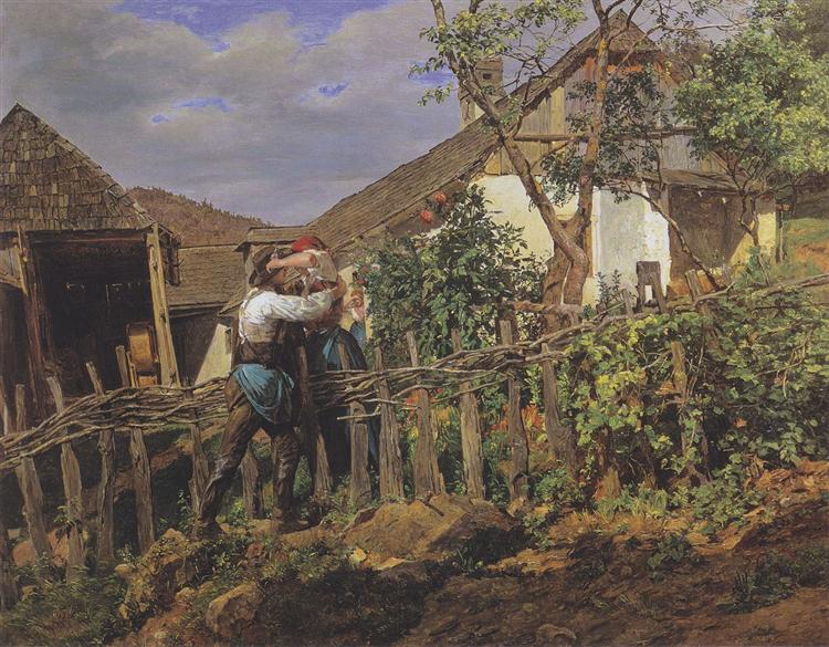 The neighbors, 1859 - Ferdinand Georg Waldmüller