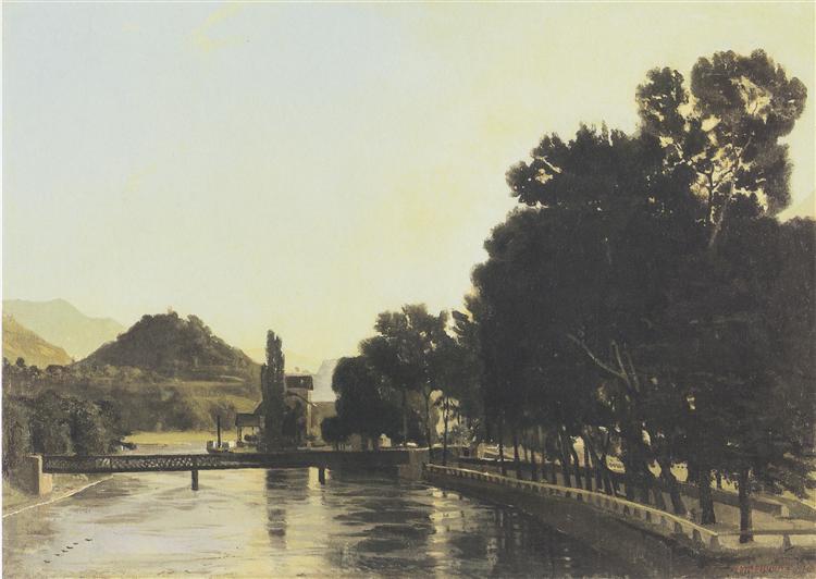 A morning in Interlaken, 1875 - Фердинанд Ходлер