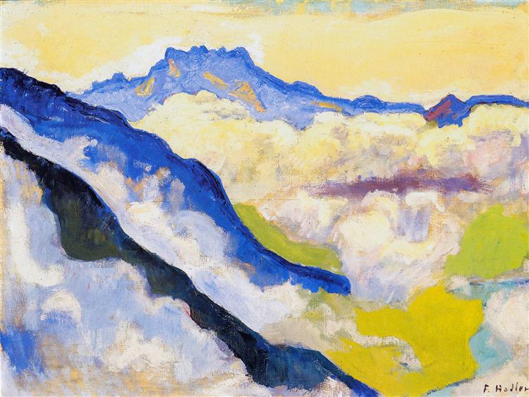 Dents du Midi in Clouds, 1917 - Ferdinand Hodler
