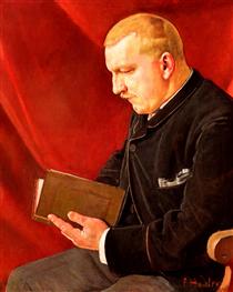 Portrait of a man reading - Фердинанд Ходлер