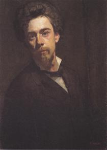 Self-portrait with stand - Фердинанд Ходлер