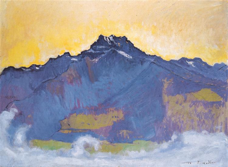 The Dents du Midi from Chesieres, 1912 - Фердинанд Ходлер