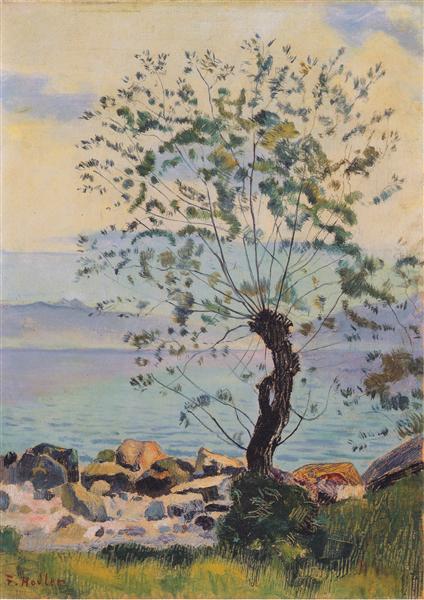 Willow tree by the lake, 1890 - Фердинанд Ходлер
