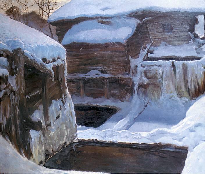 Młyn w zimie, 1902 - Фердинанд Рущиц