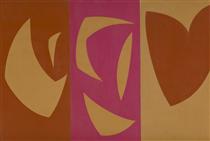 Triptyque ocre-violet-rouge - Fernand Leduc