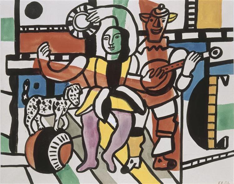 Dancer the dog (The dog on the ball, Study for the Grande Parade, 1952 - Fernand Leger