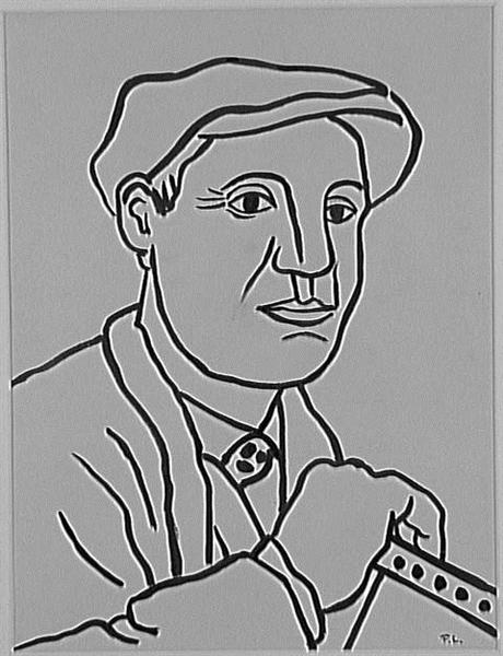 Portrait of a man with the hat, Study for builders - Fernand Leger
