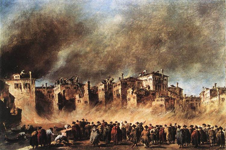 Fire in the Oil Depot at San Marcuola, 1789 - Francesco Guardi