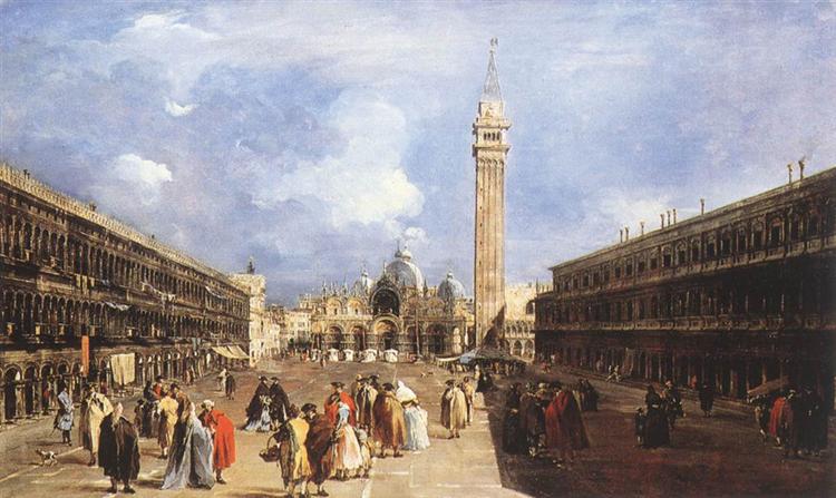 The Piazza San Marco towards the Basilica, 1760 - 1765 - Франческо Гварди