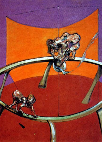 After Muybridge - Study of the Human Figure in Motion - Woman Emptying a Bowl of Water and Paralytic Child on all Fours, 1965 - Francis Bacon