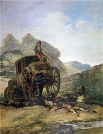 Ataque contra un coche - Francisco de Goya