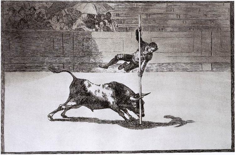 The Speed and Daring of Juanito Apiñani in the Ring of Madrid, 1815 - 1816 - Francisco Goya