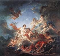 Вулкан, вручающий Венере оружие для Энея - Франсуа Буше