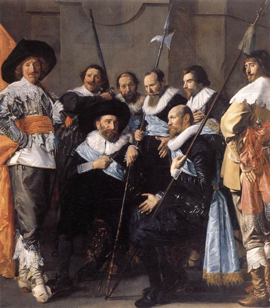 The company of Captain Reinier Reael and Lieutenant Cornelis Michielsz. Blaeuw, known as the ‘Meagre Company’ (detail), 1633 - 1637 - Frans Hals