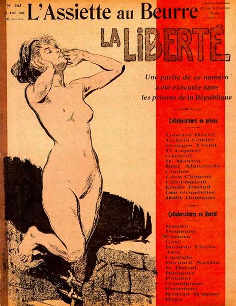Front cover of the 'La Liberté' issue, from 'L'Assiette au Beurre', 1906 - Франтишек Купка