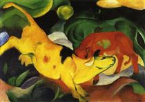 Cows, Yellow-Red-Green - Franz Marc