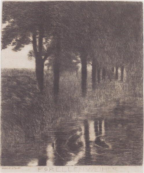 Trout Pond, 1890 - Франц фон Штук
