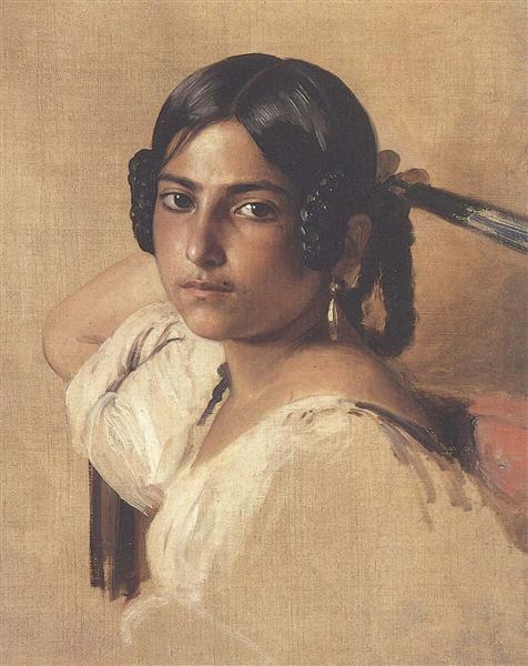 Study of Italian girl, 1834 - Франц Ксавер Винтерхальтер