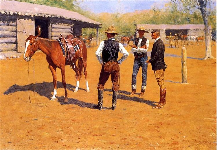 Comprando Pôneis de Pólo no Oeste, 1905 - Frederic Remington