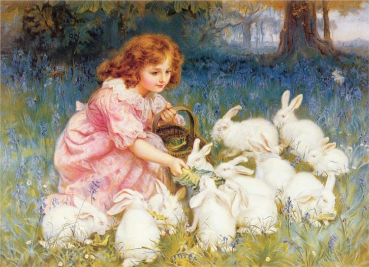 Feeding the Rabbits - Фредерик Морган