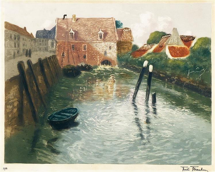 Channel with Watermill - Frits Thaulow