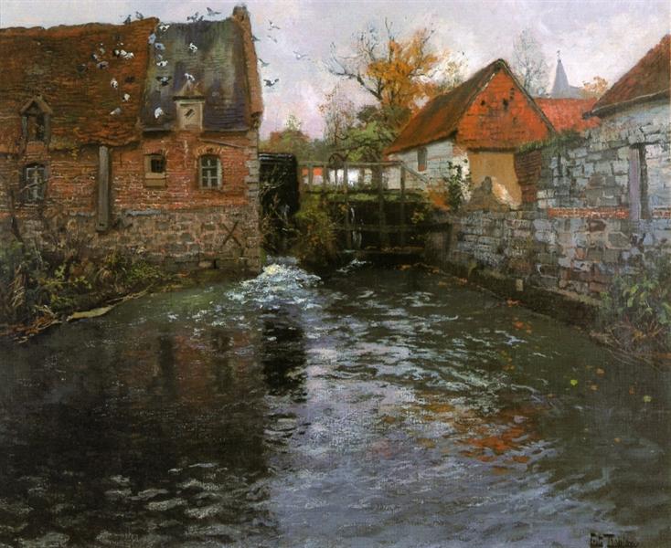 The Mill Pond - Frits Thaulow