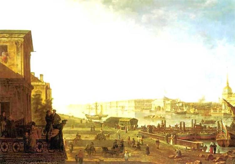 The Admiralty and the Winter Palace viewed from the Military College, 1794 - Фёдор  Алексеев