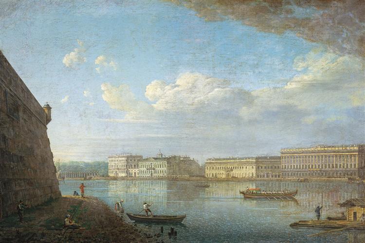 View of the Palace Embankment from St. Peter's and St. Paul's Fortress, 1810 - Фёдор  Алексеев