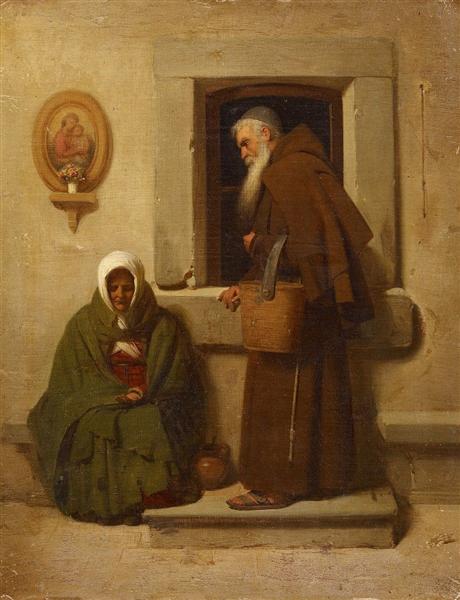 The monk and the beggar, 1902 - Федір Бронников