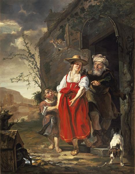 Die Zurückweisung der Hagar, c.1653 - c.1654 - Gabriel Metsu