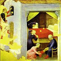 St. Nicholas and the Three Gold Balls, From the predella of the Quaratesi triptych from San Niccolo, Florence - 簡提列·德·菲布里阿諾
