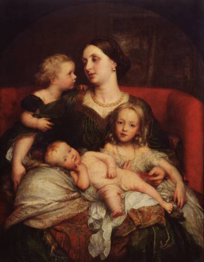 Mrs George Augustus Frederick Cavendish Bentinck and her Children, c.1860 - George Frederick Watts