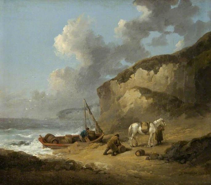 Sea-Coast Scene, Smugglers, 1793 - Джордж Морланд