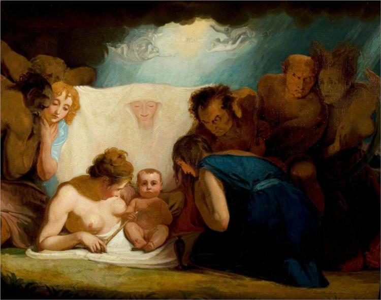 The Infant Shakespeare Attended by Nature and the Passions - George Romney