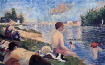 Final Study for Bathing at Asnieres - Жорж Сера