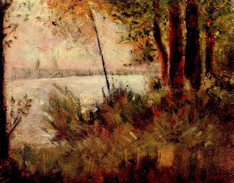Трава на берегу реки, 1881 - Жорж Сёра