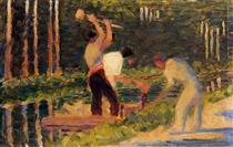 Men Laying Stakes - Georges Pierre Seurat