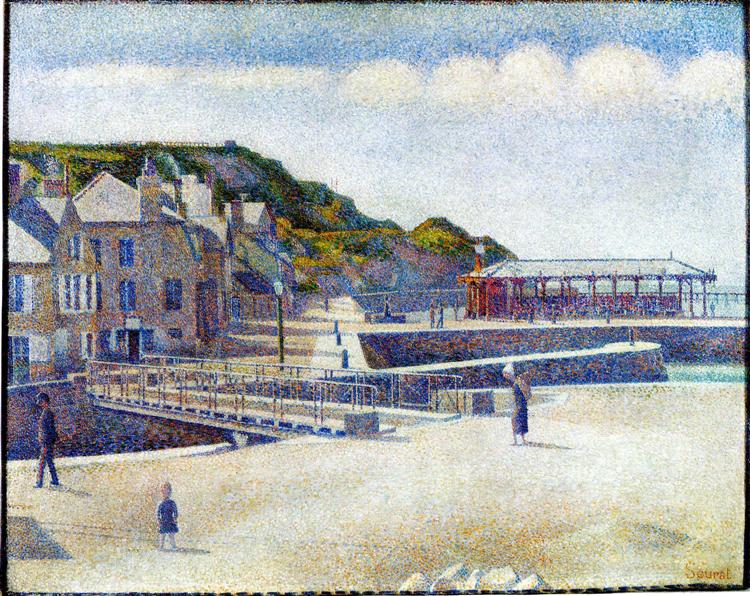 The Harbour and the Quays at Port-en-Bessin, 1888 - Жорж Сера