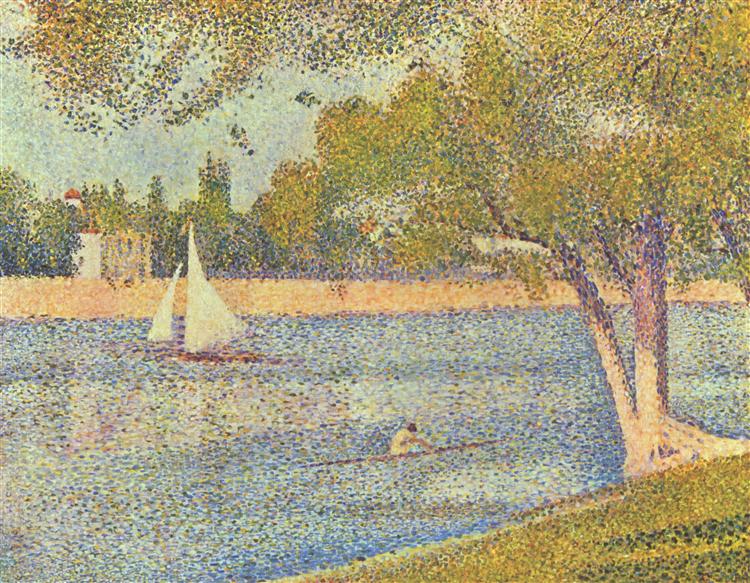 The river Seine at La Grande-Jatte, 1888 - 秀拉