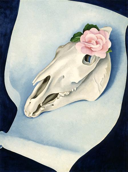 Horse’s Skull with Pink Rose, 1931 - Georgia O'Keeffe