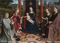 Богородиця з немовлям, святими та донатором - Герард Давид