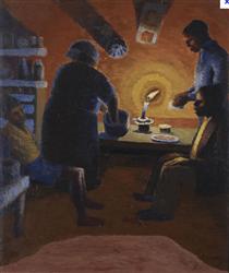 FAMILY WITH CANDLE - Gerard Sekoto