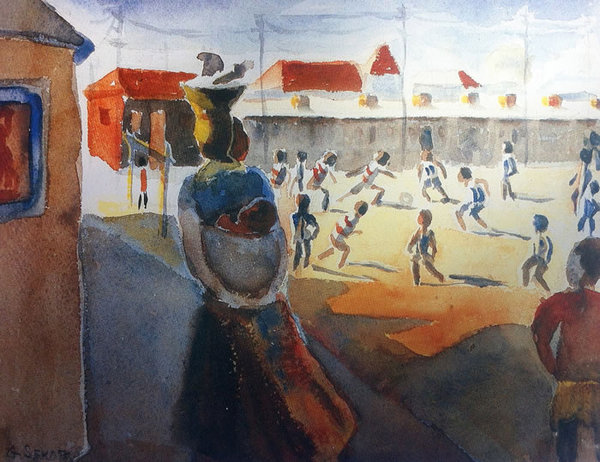 The Soccer Players, 1939 - Gerard Sekoto
